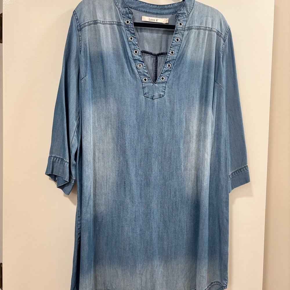Love Potion Denim Tunic Dress Size Large